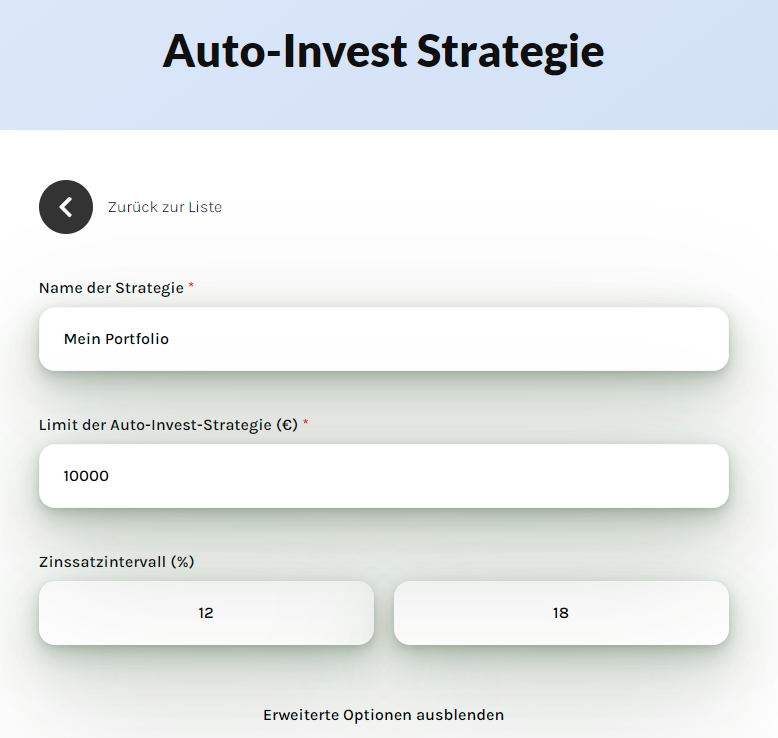 Loanch Auto-Invest Strategie