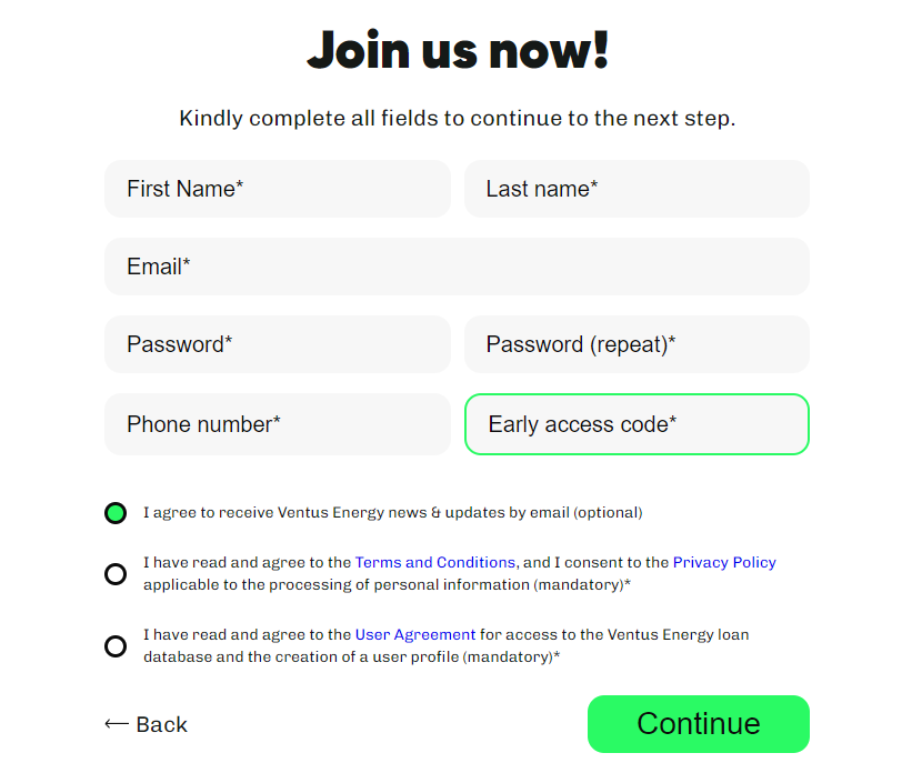 Ventus Energy Anmeldung Early Access Code
