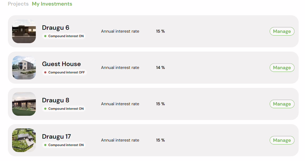 Asterra Estate meine Projekte Draugu