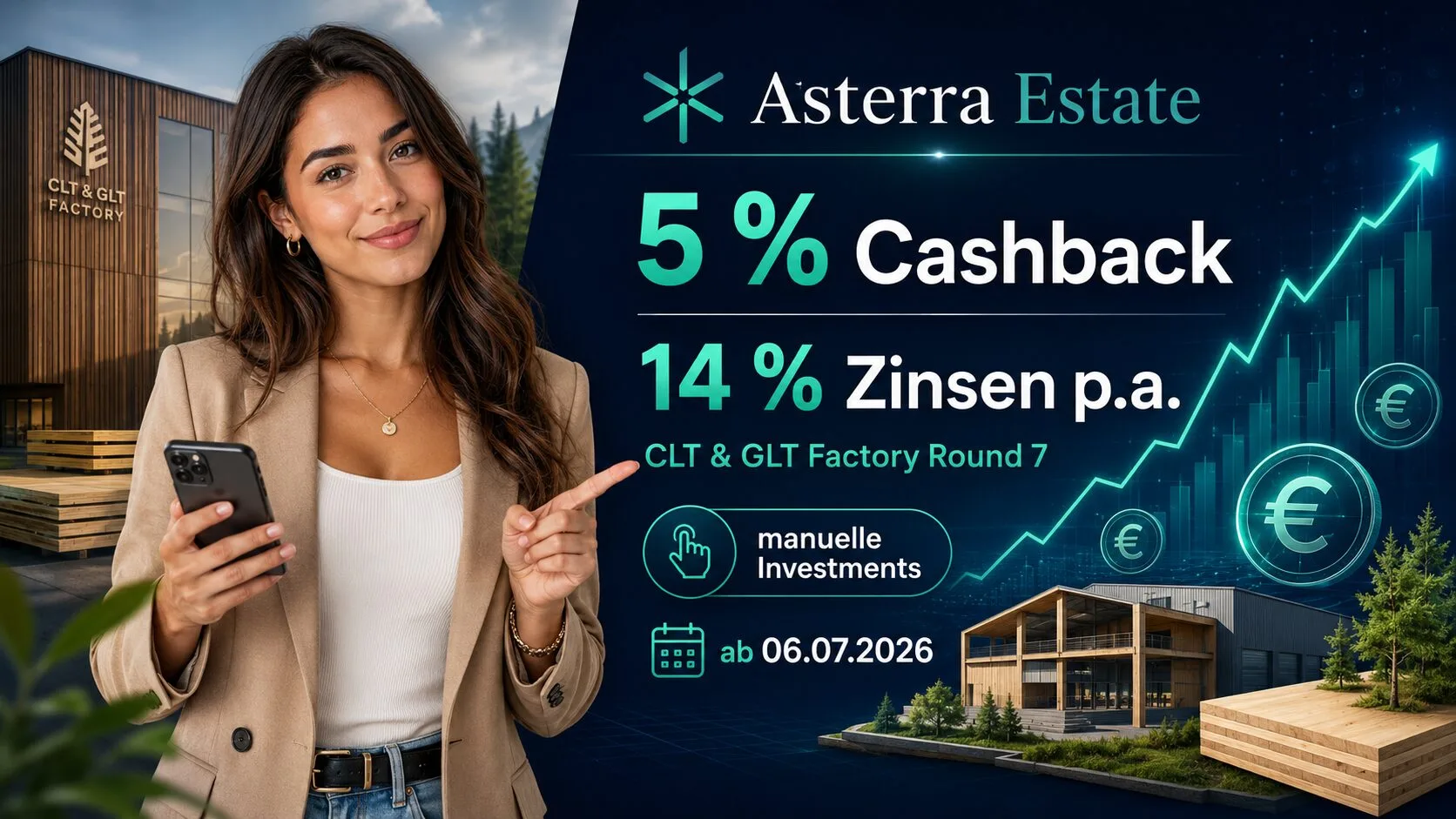 Asterra Estate: 5 % Sofort-Cashback bei CLT & GLT Factory Round 7