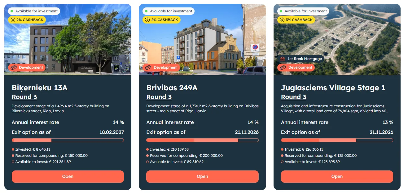 Aktuelle Devon Projekte im August 2026 mit 13 bis 14 Prozent Zinsen und 2 bis 3 Prozent Cashback