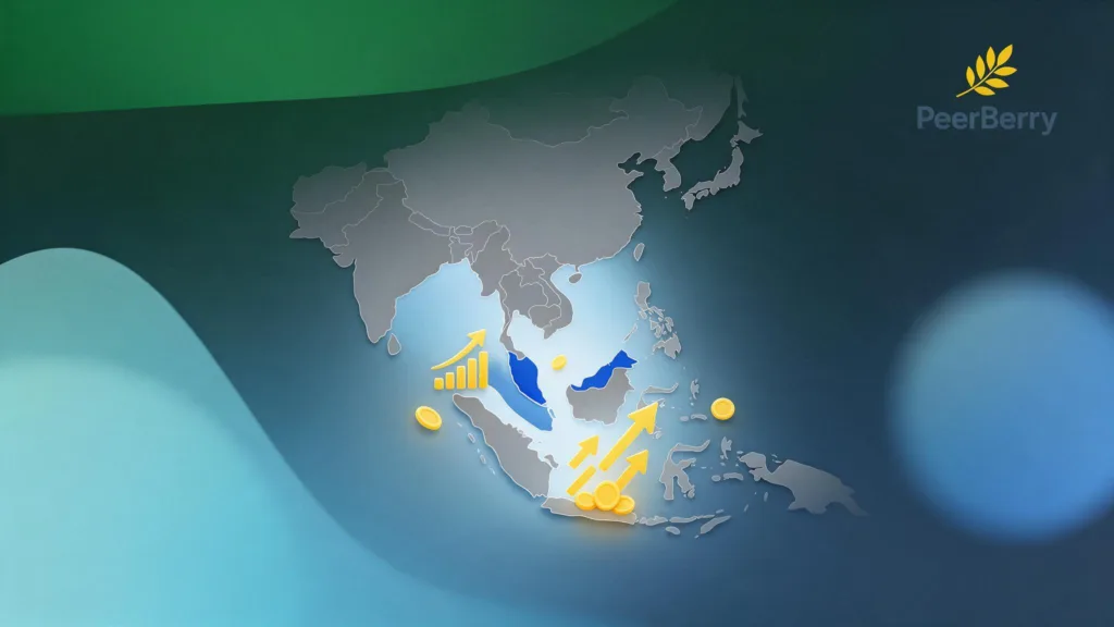 Grafik zur Expansion von PeerBerrys Partner Aventus Group nach Malaysia.